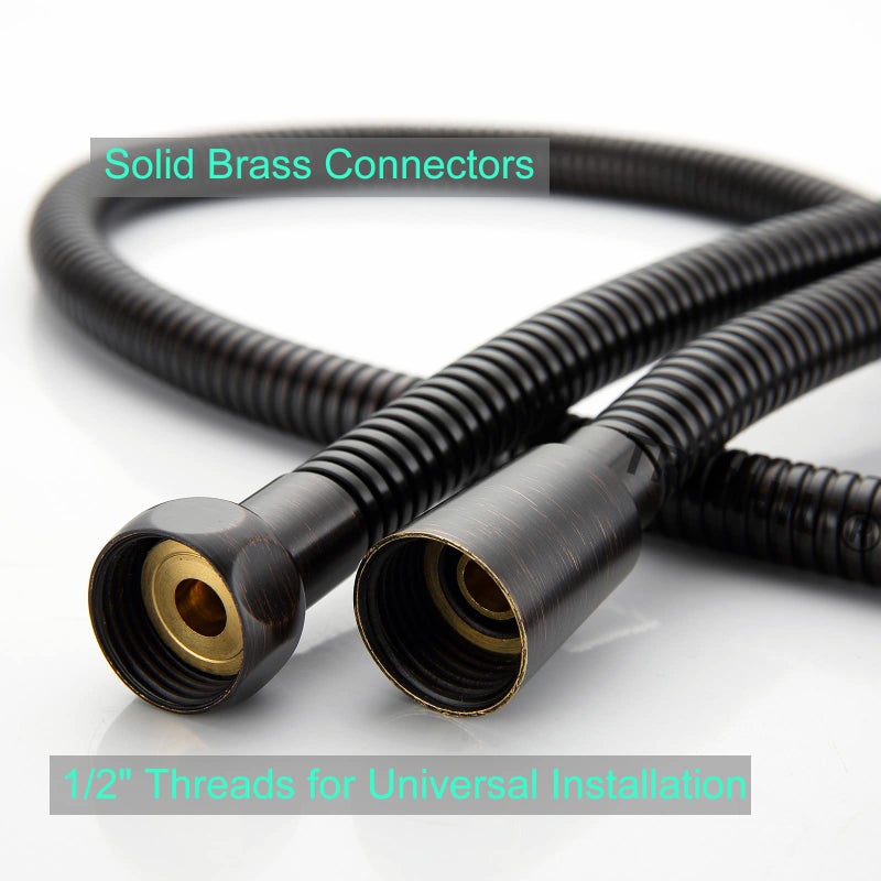 TRIPHIL Kink-free Shower Hoses for Handheld Showerhead Hose Replacement Flexible Metal Shower Tube Extension 360 Degree Swivel Anti-twist Brass Nuts Stainless Steel Sleeve Oil Rubbed Bronze 59 Inches - Image 3